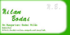 milan bodai business card